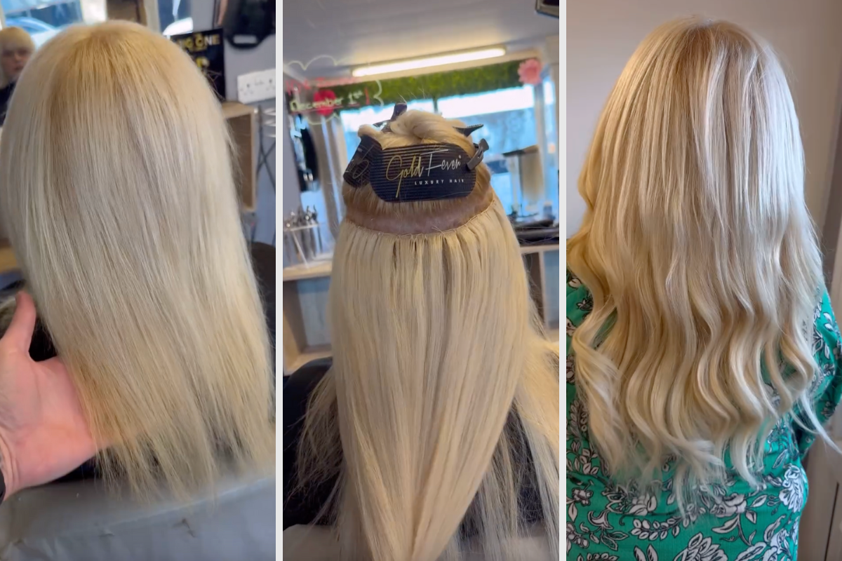 Great weft transformation by Darrel Starkey with Gold Fever Hair