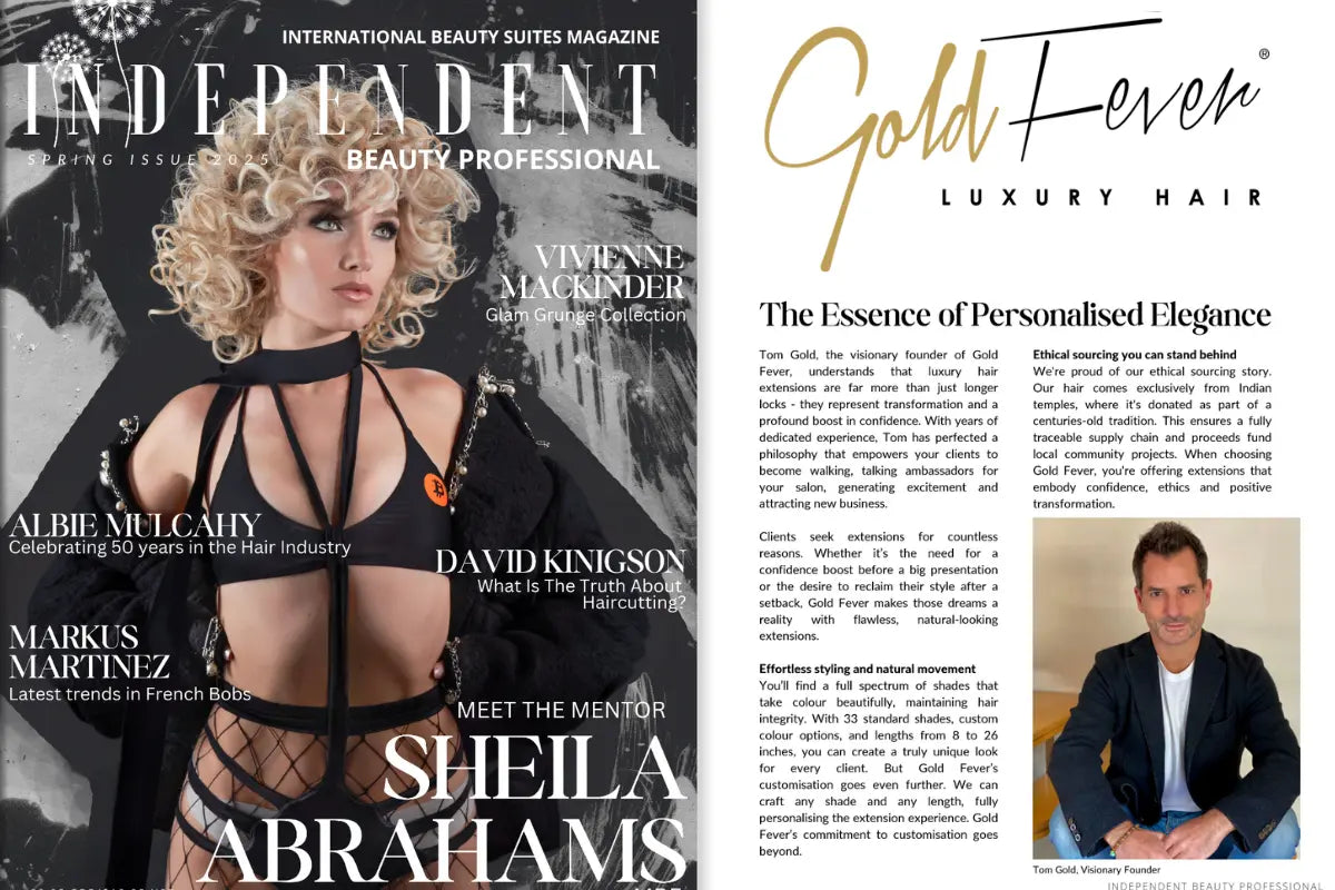 Independent Beauty Professional Magazine article for Gold Fever hair extensions in the UK