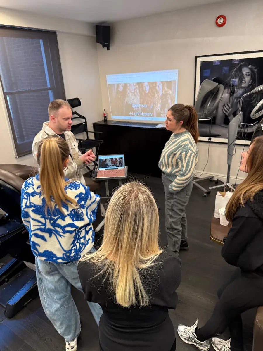 Gold Fever Darrel teaching to stylists.