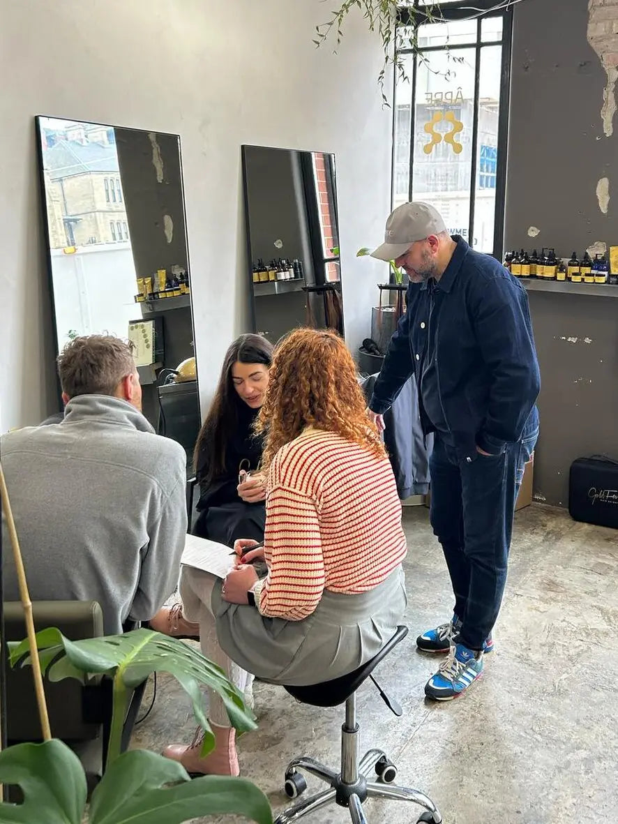 Ross Miller hair extension training to stylists